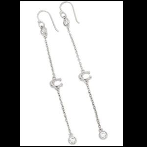 Coach Signature Silver Dangle Earrings 🌸